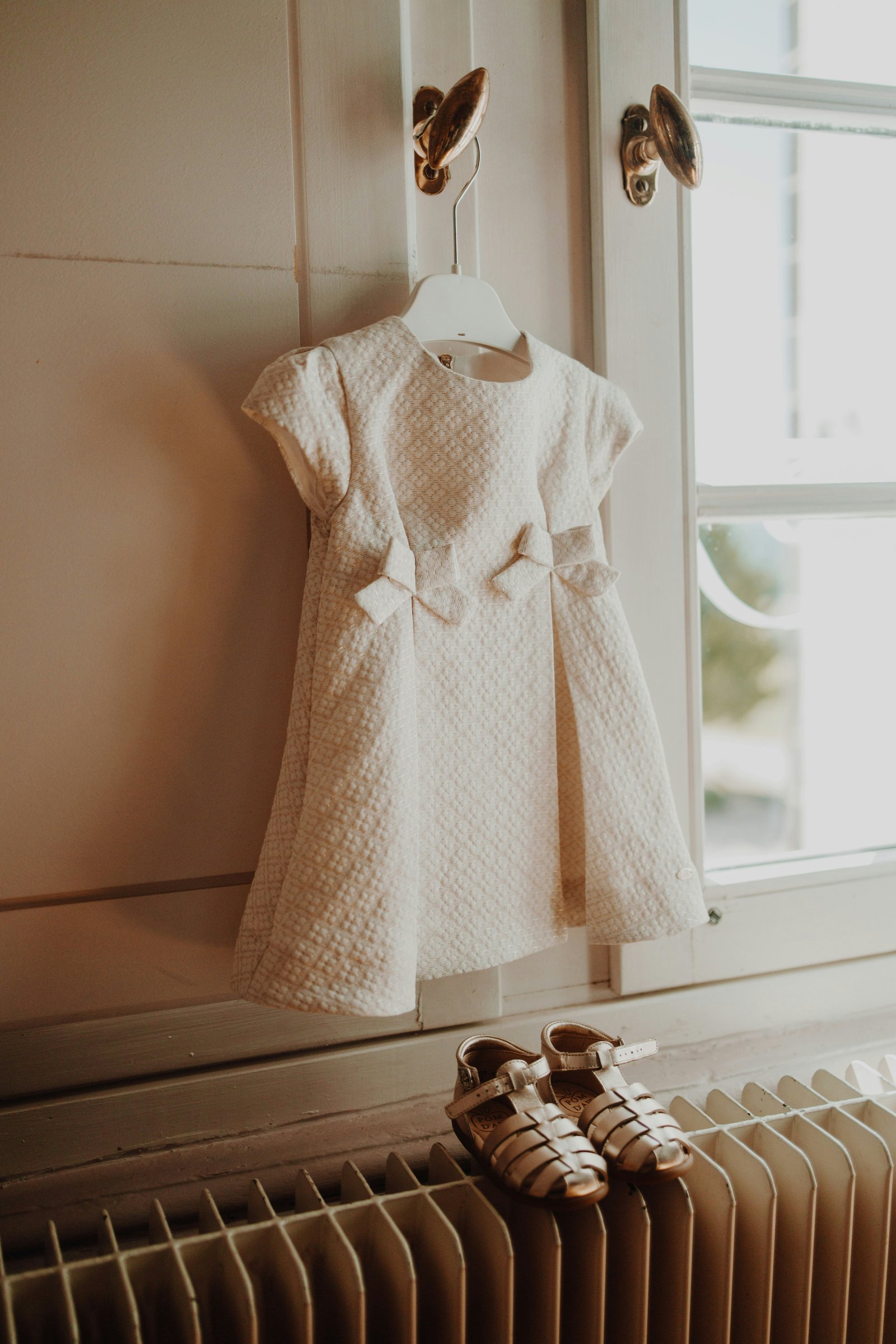 Toddler in soft linen dress